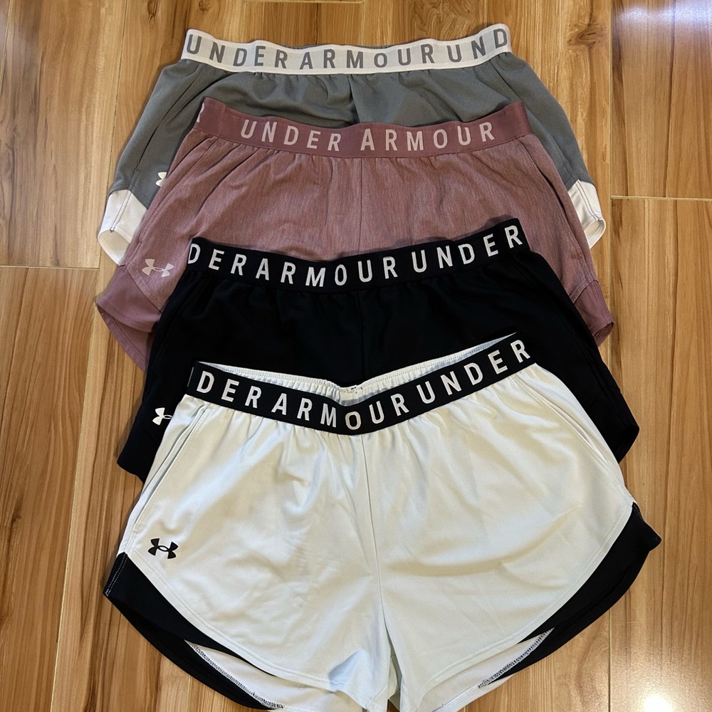 Under Armour Women's Shorts in White, Black, Pink, and Gray